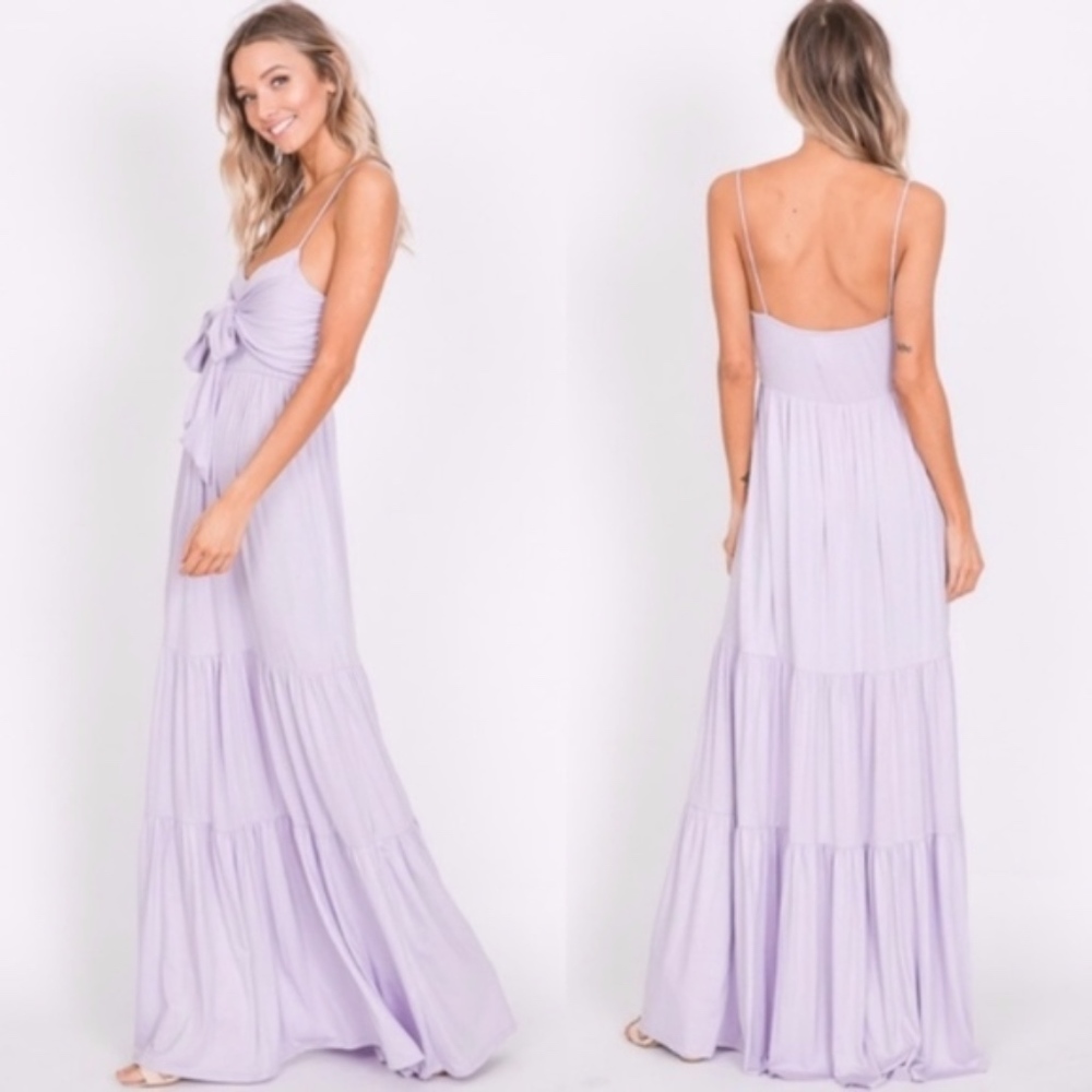 BELLE Ruffle Maxi Dress - LILAC   - Picture 3 of 3